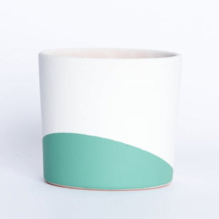Maceta Verde Bosque con Blanco 14cm