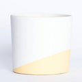 Maceta Amarilla con Blanco 14cm