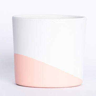 Maceta Rosa Chicle con Blanco 14cm