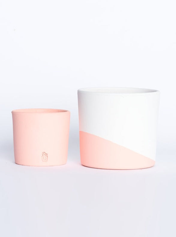 Maceta Rosa Chicle con Blanco 14cm